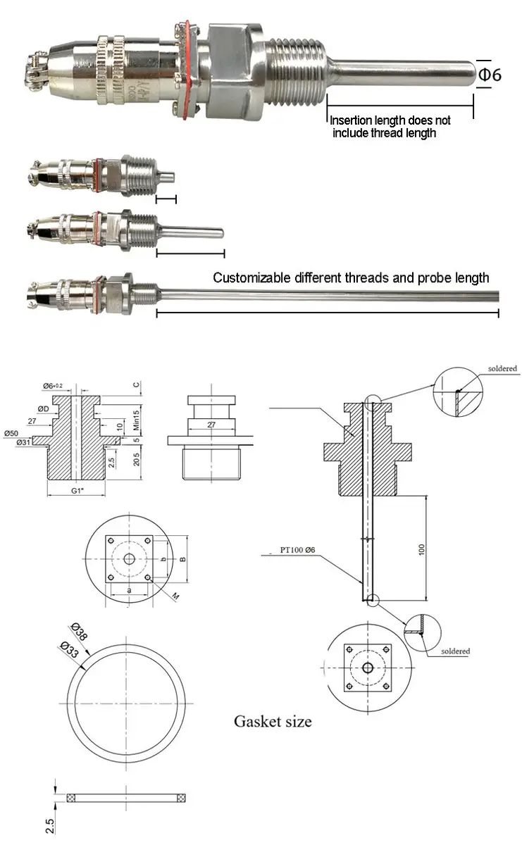 Pt100 Thermometer Sensor — product detail 2