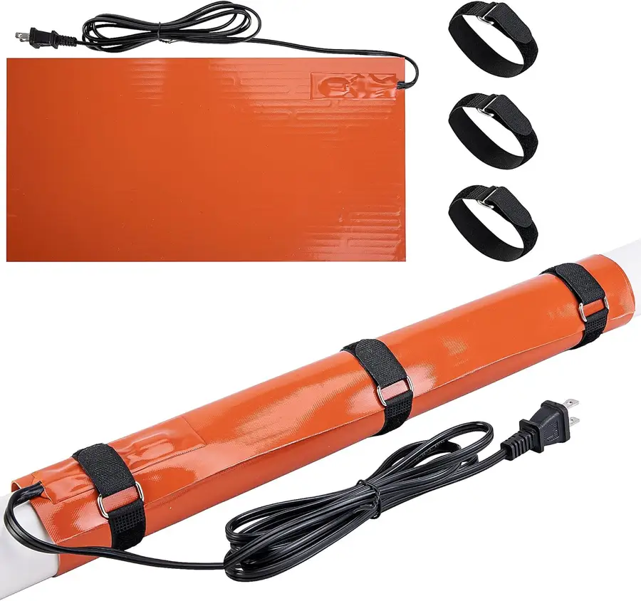 Pvc Heating Blanket — 120V 200W Flexible Silicone Pipe Pvc Heating Blanket for 1/2 to 1 1/2 Inch for Pipe Bending 1