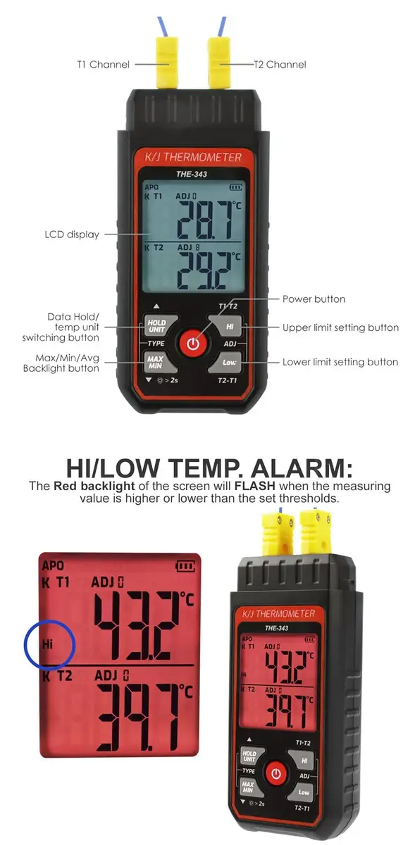 Digital Thermocouple Thermometer — k thermocouple thermometer 7 5