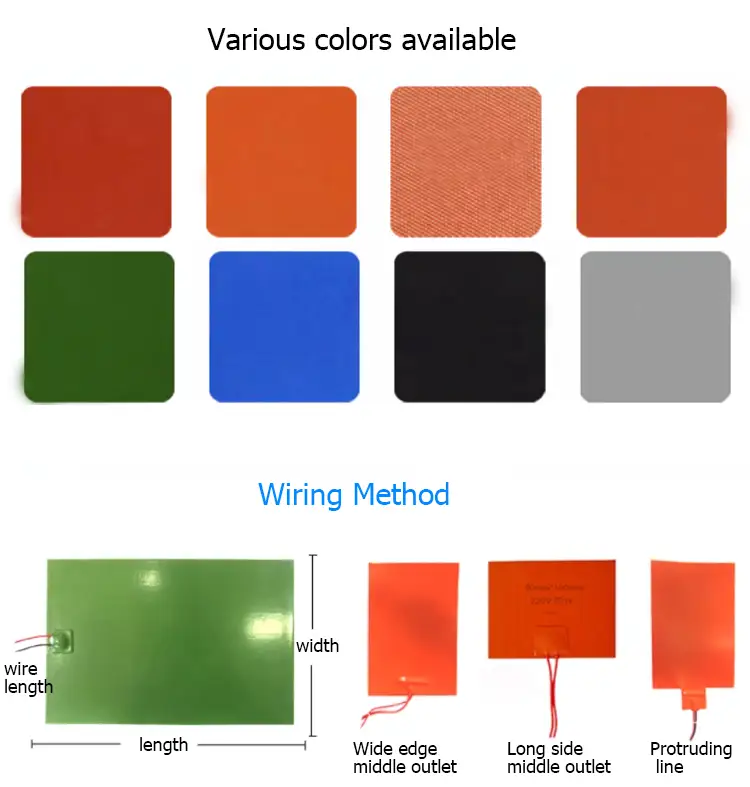 Silicone Electric Heating Pad — 12v 200w self Adhesive industrial electric flexible element heating silicone rubber pad for heat press machine 3