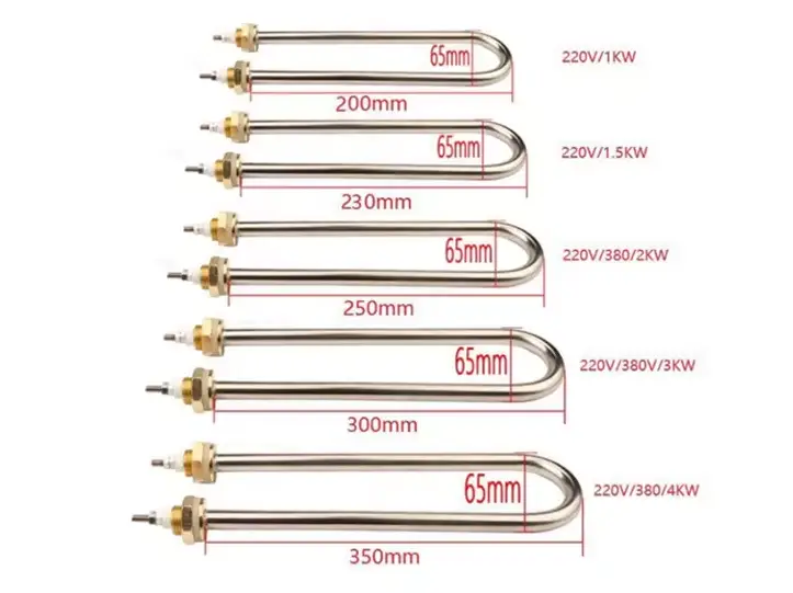 Resistance Oven Heater Element — 220v 1kw 1.5kw 2kw 3kw 4kw industrial Stainless steel single U type electric tubular air heaters for rice steamer 9