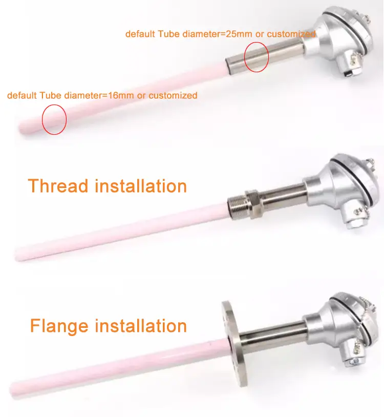 S-Type Platinum Rhodium Thermocouple — High Temperature Sensor R S B Platinum Rhodium Type Ceramic Probe Thermocouple 2