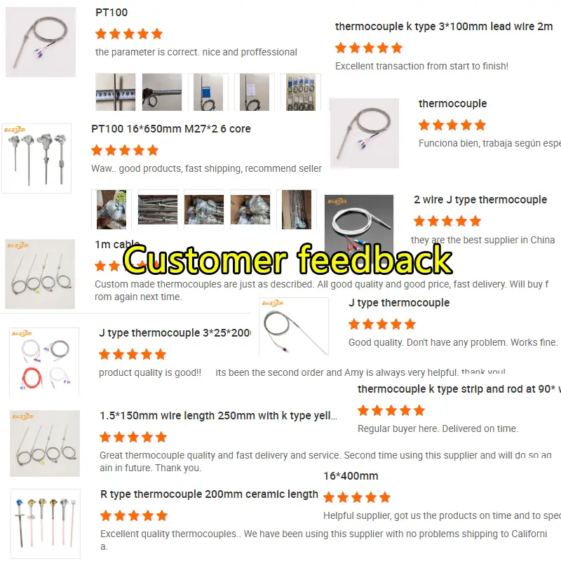 K Type Thermocouple 1200c — Industrial Temperature Sensor Resistance Pt100 Thermocouple Double element 30