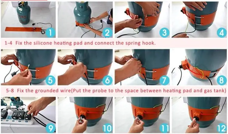 5kg 10kg 15kg 50kg Flexible Silicone Rubber Gas Bottle Heater — product detail 6
