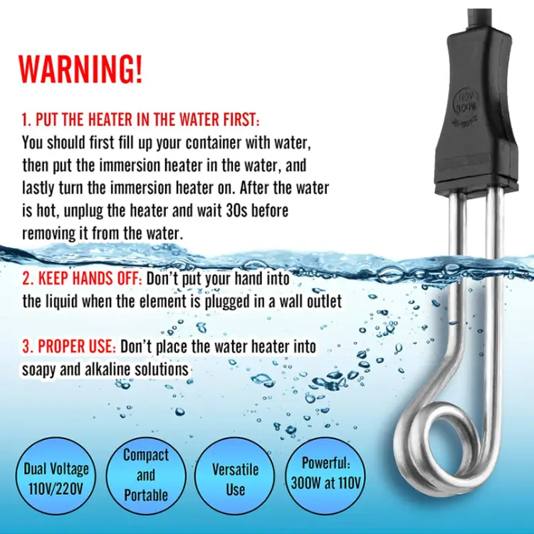Mini Water Heater — 110v 220v 300w 1200w stainless steel cup mini heater element electric Portable Water Heater for cup 4