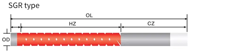 Silicon Carbide Heating Rod — cheap price industrial electric 1600c single double spiral sic rod silicone carbide heating element for Muffle Furnace 4