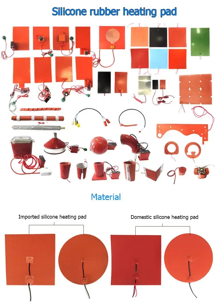 12v 36v 48v 120v 220v Electric Flexible Silicone Heat Pad With Thermostat — product detail 2
