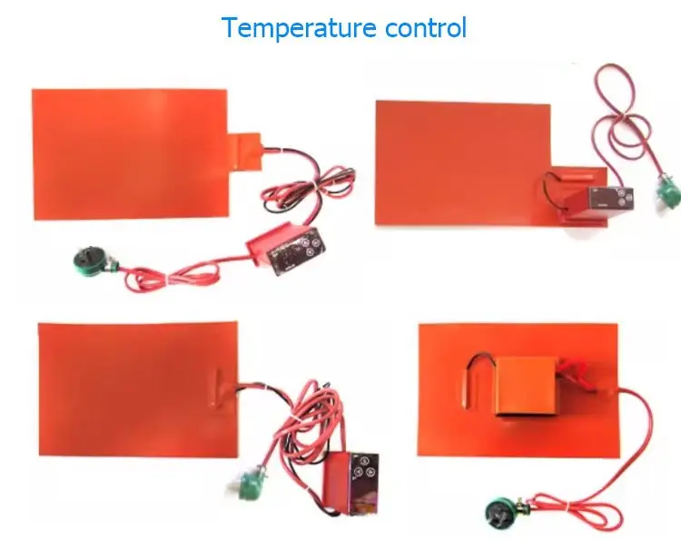 12v 36v 48v 120v 220v Electric Flexible Silicone Heat Pad With Thermostat — product detail 5