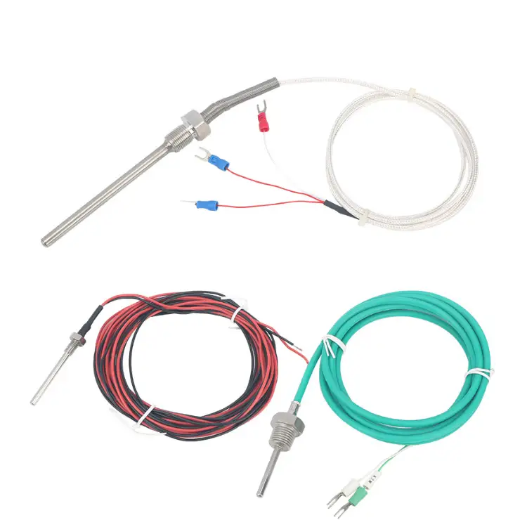 Screw Pt100 Rtd Temperature Sensor — 3 Wire Industrial Platinum High Temperature Sensor Thermocouple Pt100 Resistance Thermometer 4