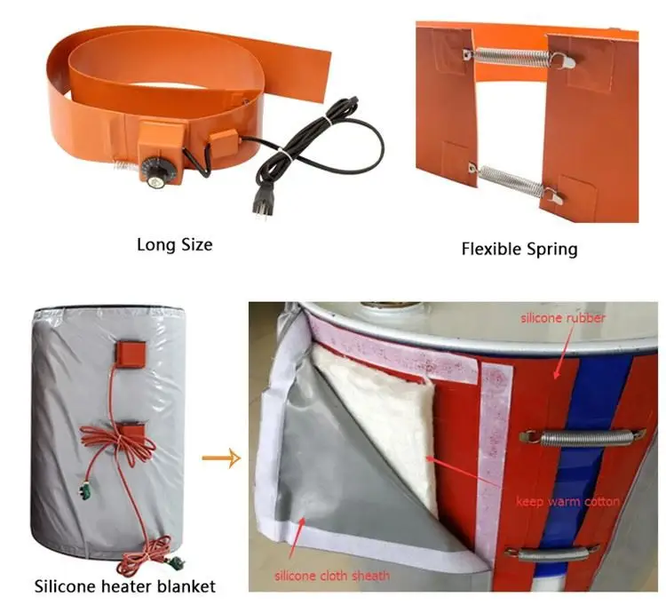 55 Gallon 200 Litre Oil Electric Flexible Silicone Drum Heater — product detail 10