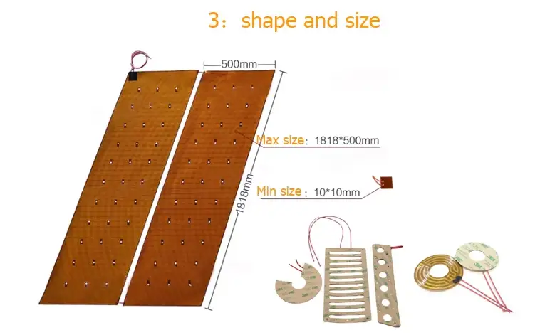 12V 7W 20 × 60mm Kapton Flexible Heater — product detail 5