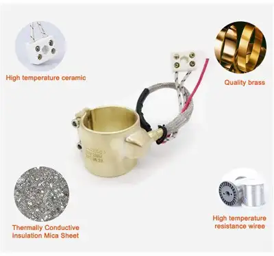 Injected Mould Heating Element Extruder Nozzle Brass Band Heater — gallery image 6